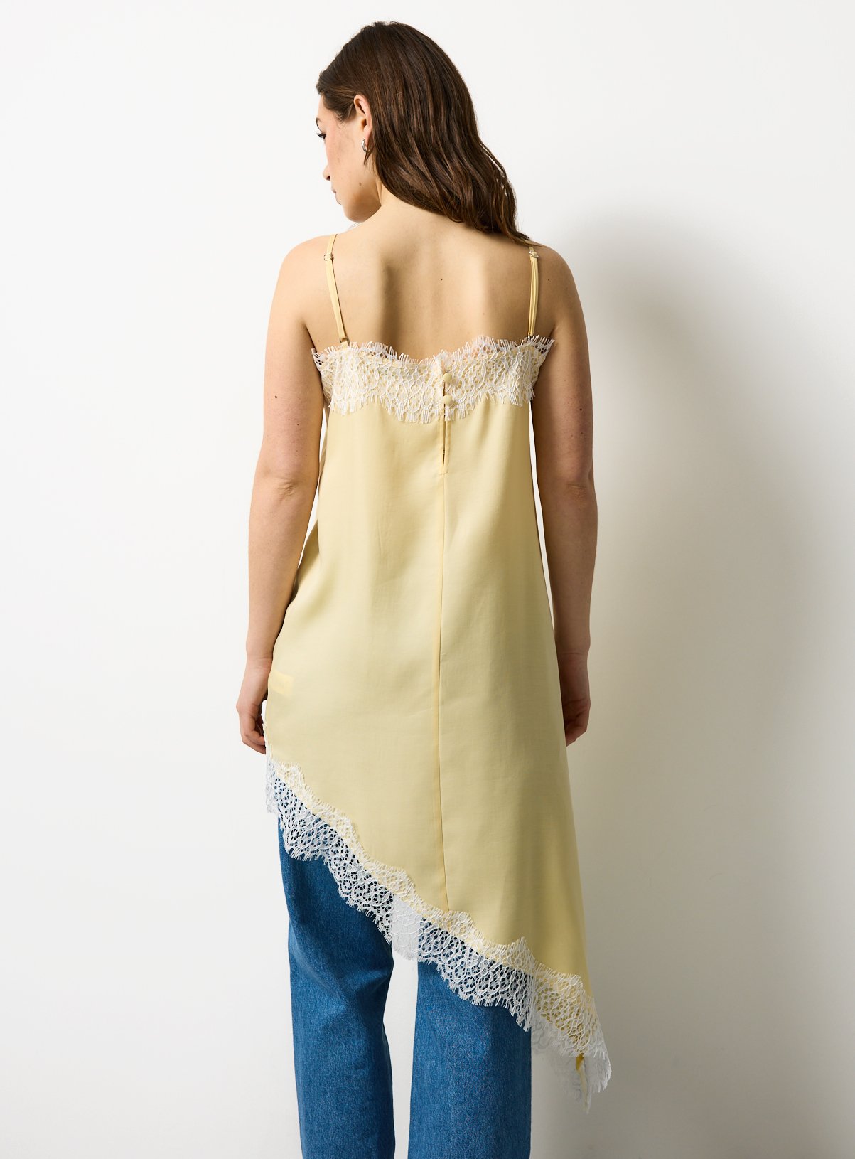 Yellow Lace Trim Longline Cami Top 14 - Image 4 thumbnail